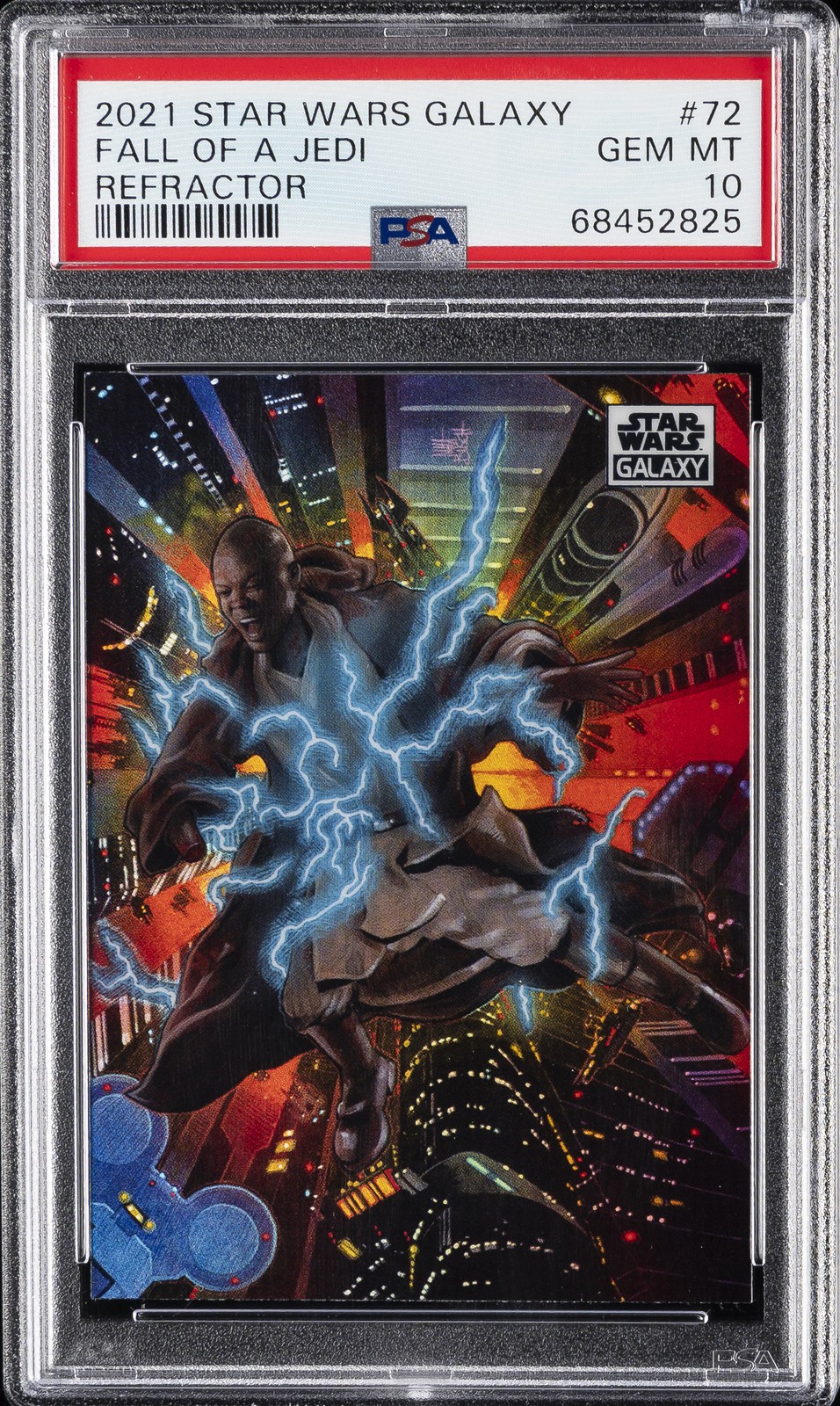 2021 TOPPS CHROME STAR WARS GALAXY REFRACTOR #72 FALL OF A JEDI PSA 10