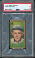 T205 Cycle back Gold Border Johnny Evers PSA 3 - Cubs - HOF