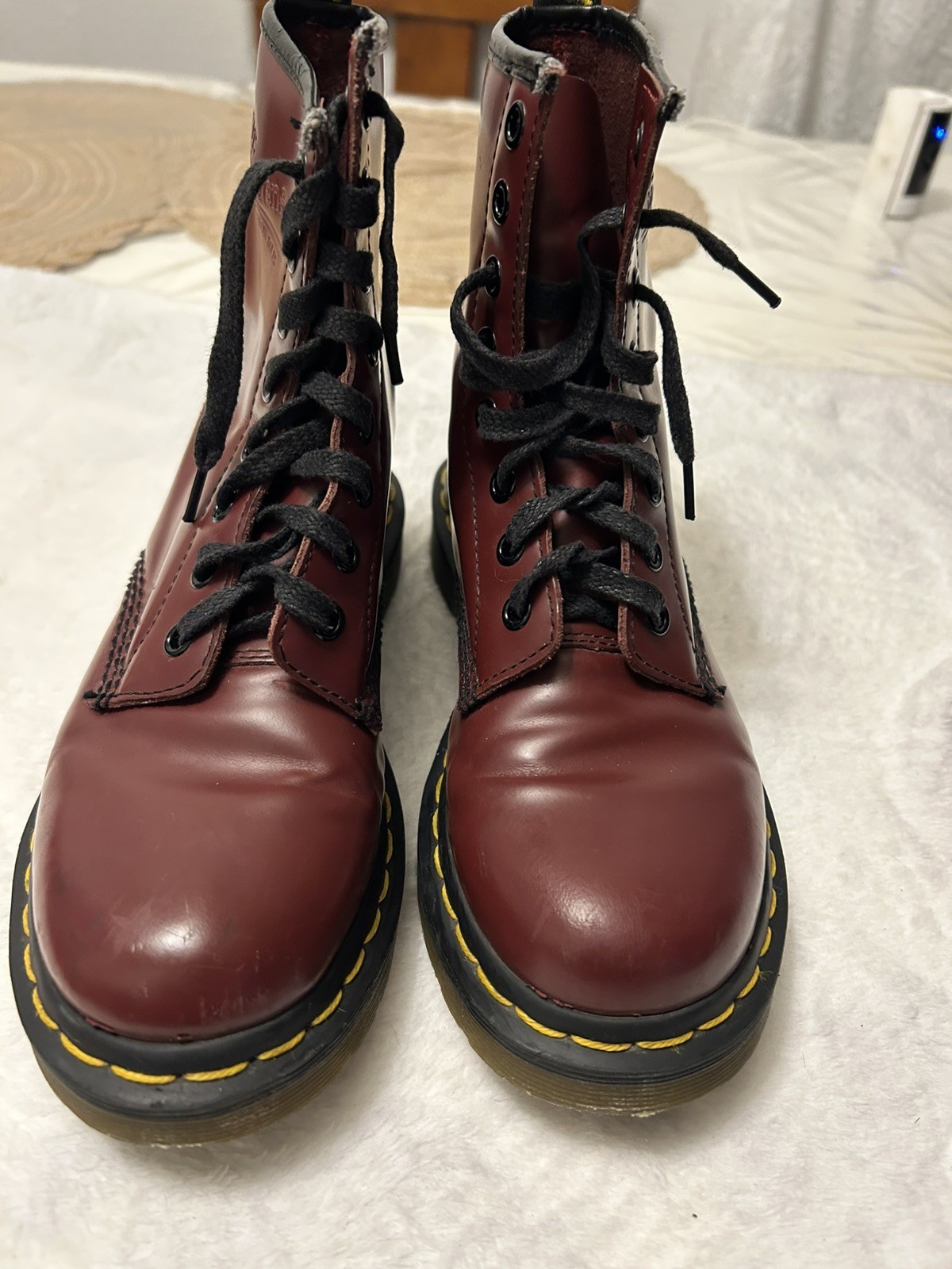 Dr. Martens AirWair 11821 8-Eye Combat Boots Burgundy Women’s Size 4