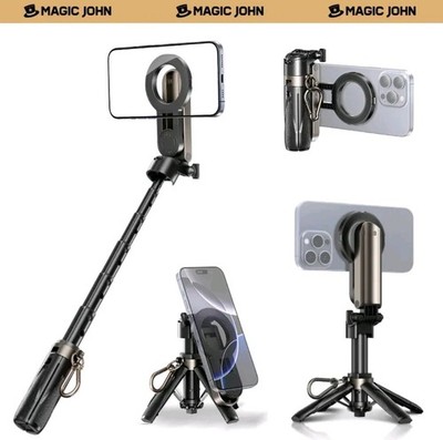 MAGIC JOHN - All-in-One Selfie-Stick Stativ, leicht, mit kabelloser Fernbedienun