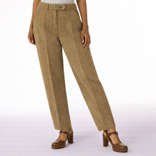 70s Vintage Wool Pants Womens Plaid High Rise Straight Leg Trousers Size 4 Mod