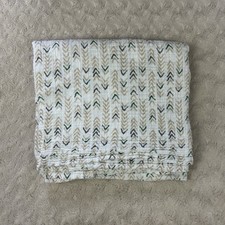 Aden  Anais Chevron Arrows Baby Swaddle Blanket Tan White Green Gray Muslin