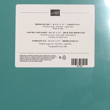 Stampin Up BERMUDA BAY Cardstock 8 1/2 x 11 - 24 Sheets Retired Teal Blue Green
