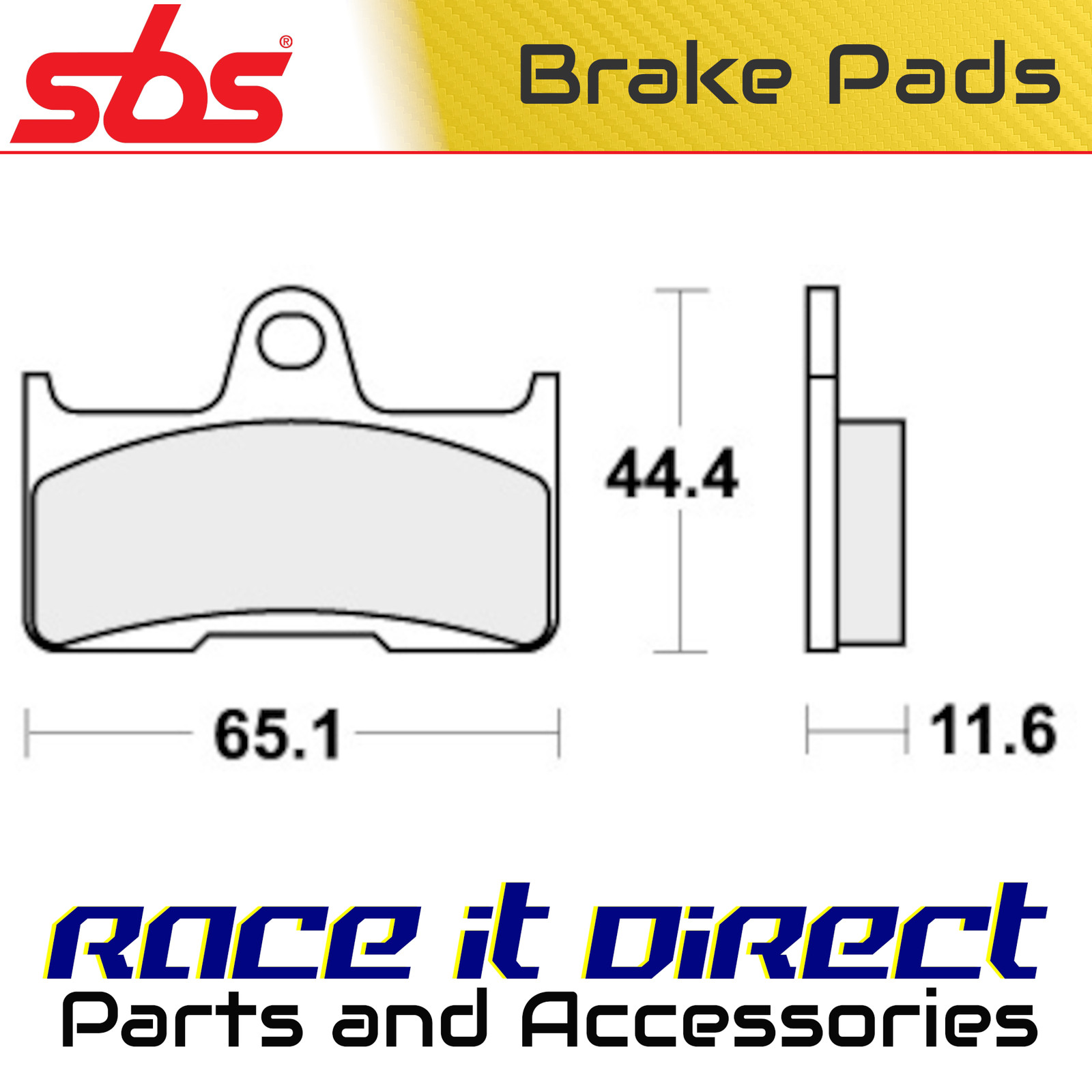 Brake Pads for YAMAHA YFM 660 GRIZZLY 2002-2006 Rear Off Road SBS