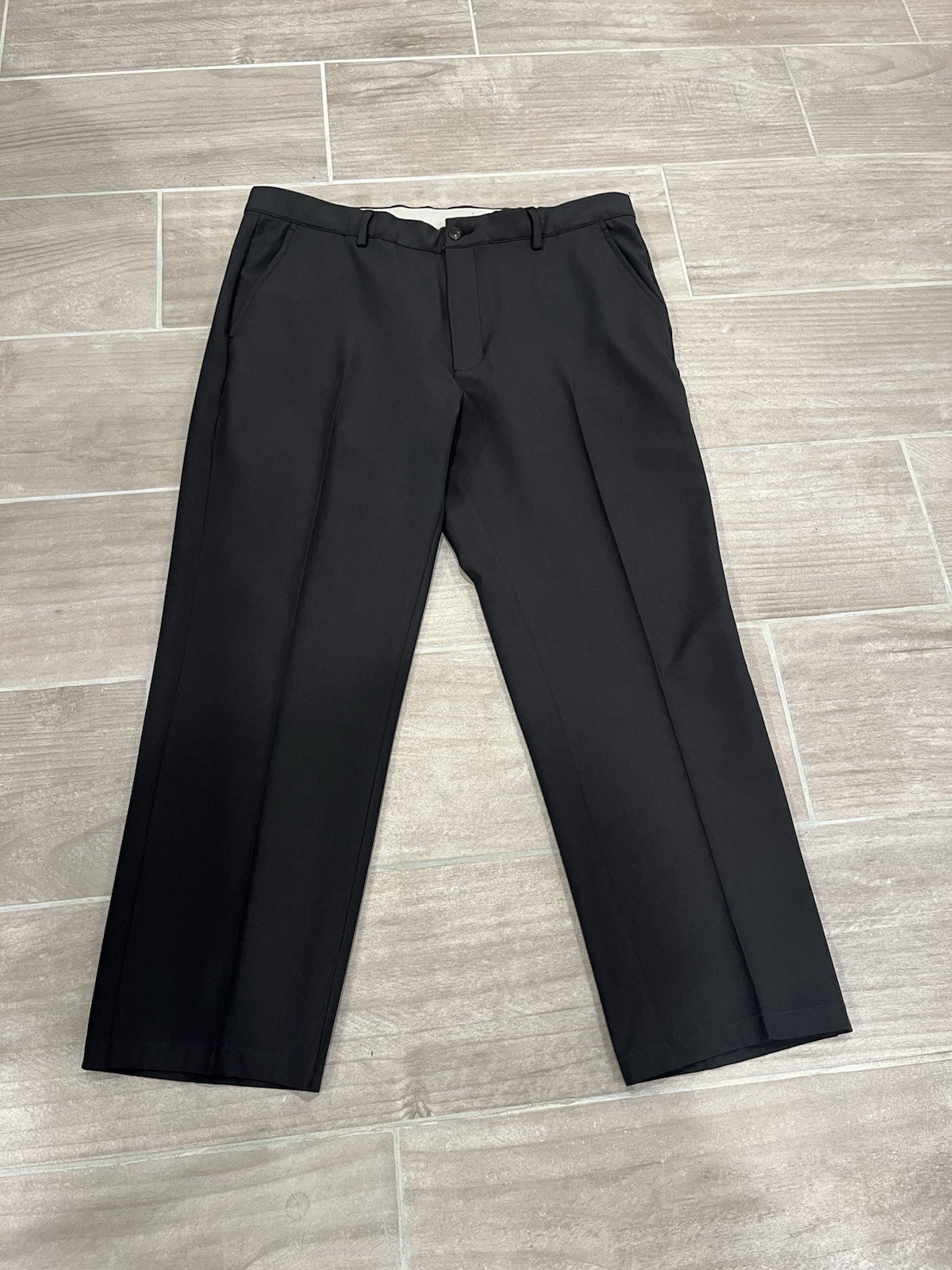 Greg Norman Mens Flat Front Dress Pants 36x27 Black
