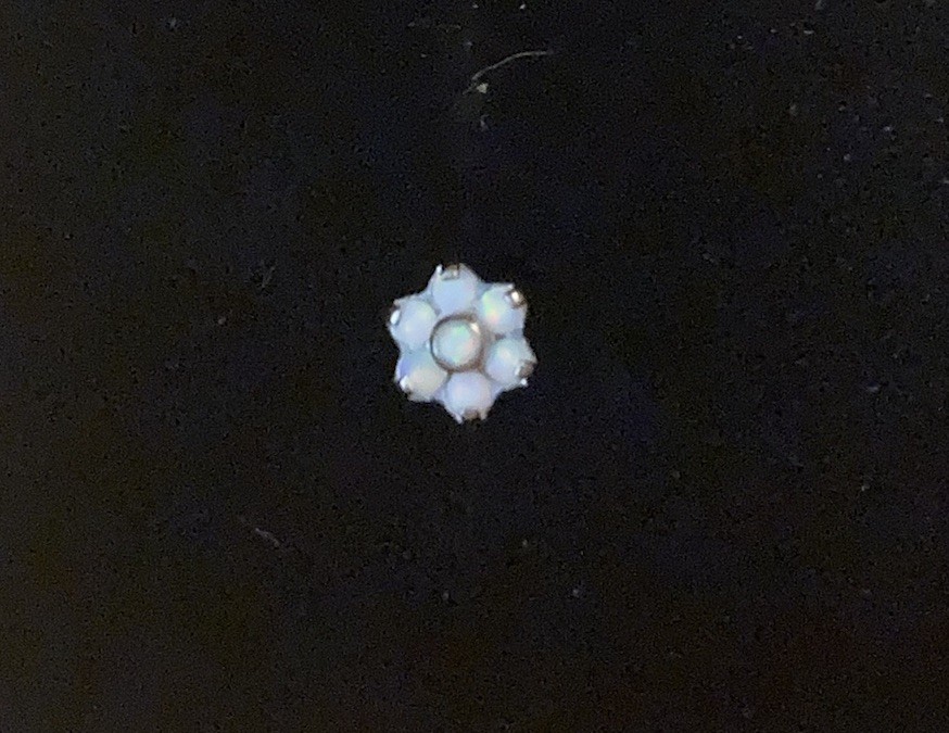 Titanium White Opal Flower Threadless End - image 1