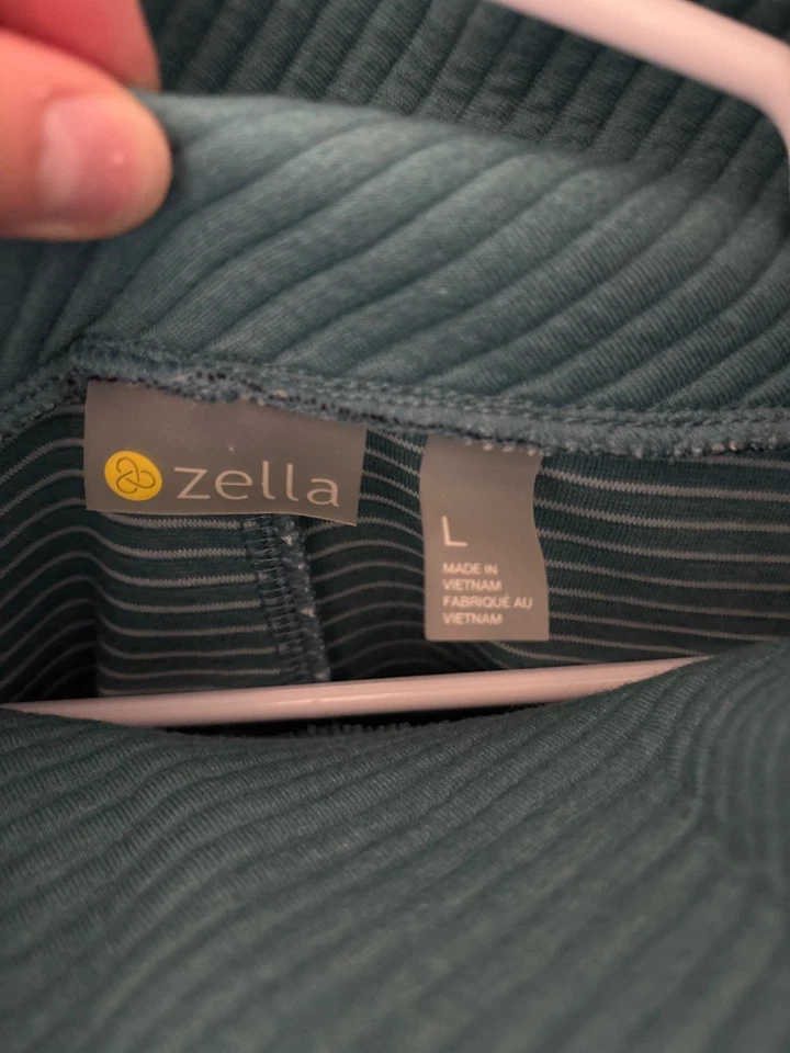 Sudadera Pullover Zella Azul Cuello Simulado Atlética Mujer Talla Grande Foto 2 de 4