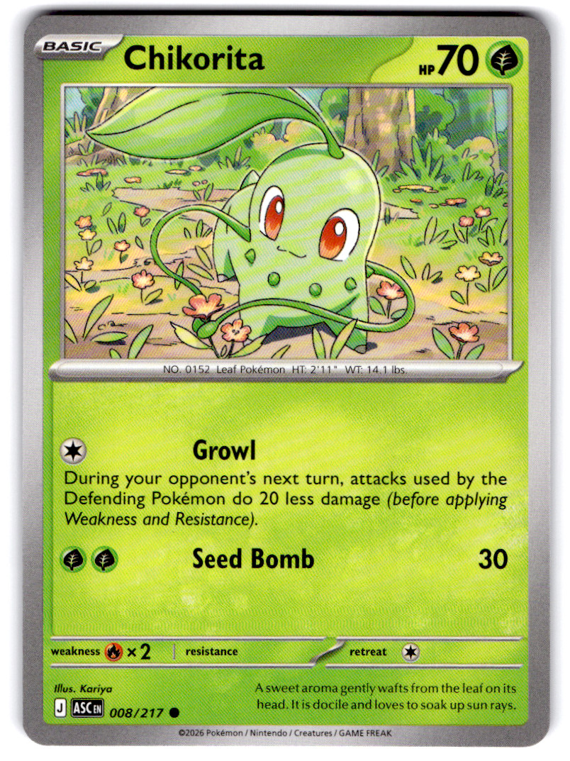 Chikorita Common ME: Ascended Heroes 008/217 NM