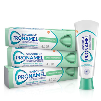 Daily Protection Enamel Toothpaste for Sensitive Teeth, Mint Essence - 4 Oz (Pac