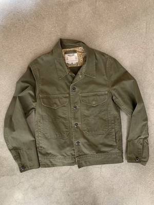 Schott Perfecto Canvas Trucker Jacket Size Small Olive