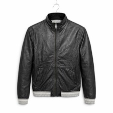 ARMANI LEATHER BOMBER Jacket - Size Small - Black - Great Condition - Men’s