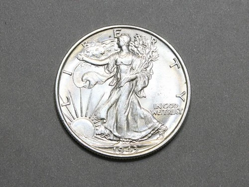 1943 50C Walking Liberty Silver Half Dollar Gem Bu