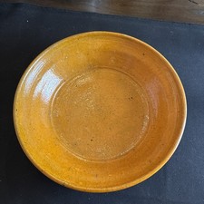 Early Jugtown Ware Pottery Serving Bowl Orange  Glaze Vintage (1959 -1972 Stamp