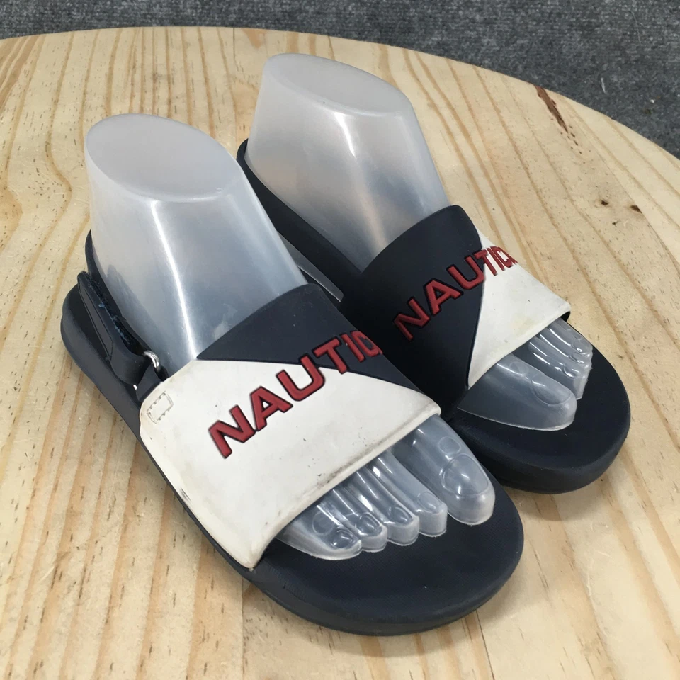 Nautica Sandals Toddler 12 Stono Slingback White Faux Leather Logo Casual Open - Image 3 of 4