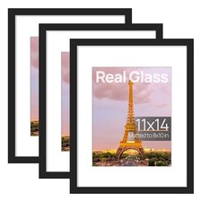 upsimples 11x14 Picture Frame Set of 3, High Definition Glass, Wall  Tabletop