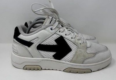Off-White Men s Out Of Office Leather Sneakers White Black Size 8  / 41