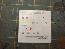 Warhammer 40k Space Marine Transfer Decal Sheets