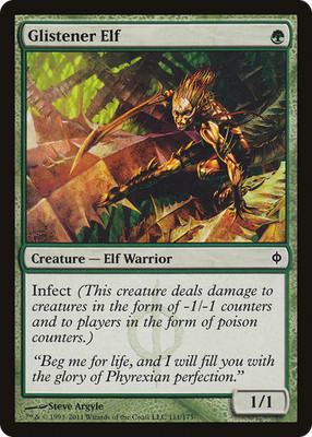 Glistener Elf #111 (HP) New Phyrexia NPH Magic MTG