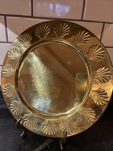 Brass Shell Vintage Coastal Classic Traditional Charger Plates Set 3