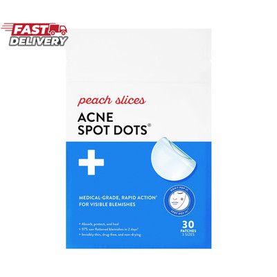 Peach Slices - Acne Spot Dots (30 Ct) - Hydrocolloid Pimple Patches for Face - A