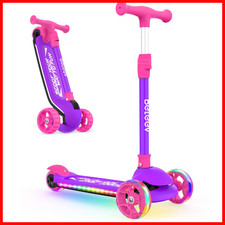 Beleev Niños Scooter Iluminación LED Ruedas Cubierta 3 Ruedas Plegable Scooter Para