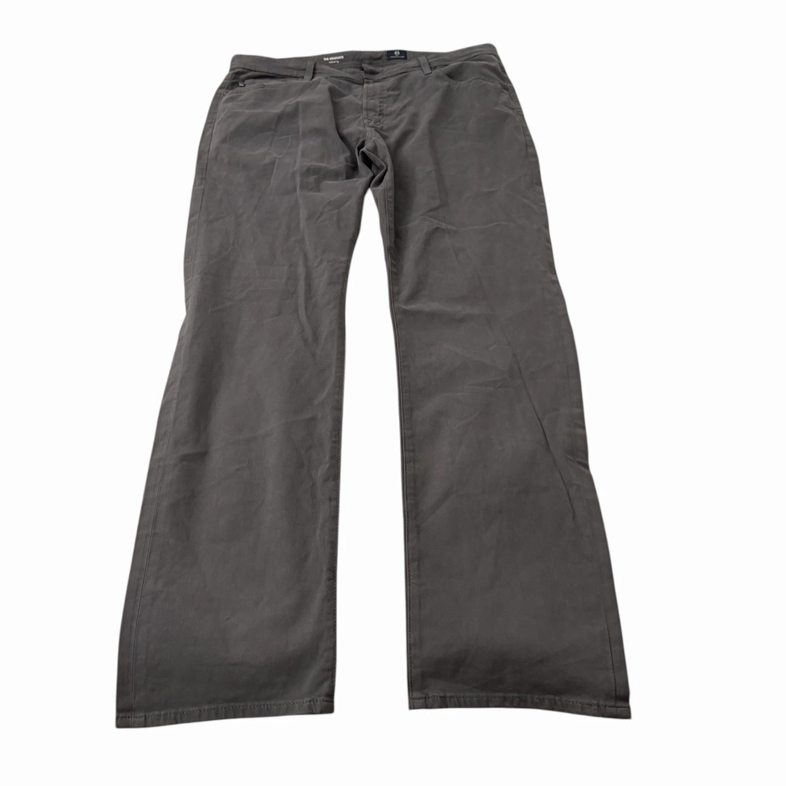 AG Adriano Goldschmied Pants 38x34 Gray The Graduate Tailored Leg Chino Stretch