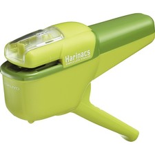 Green Needleless Stapler Ergonomic Compact Design No Staples Required