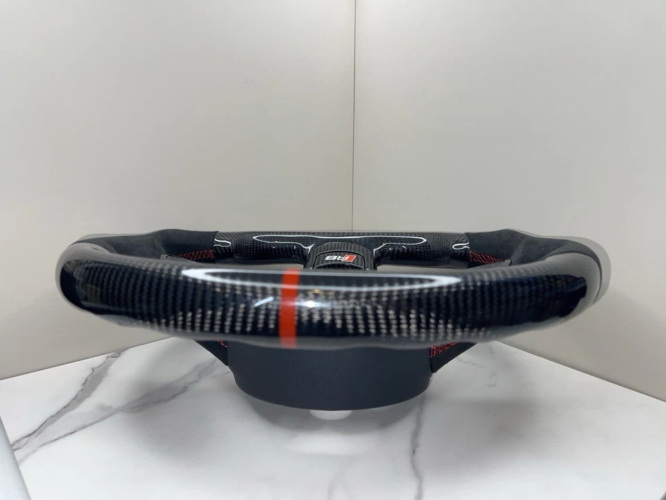 CARBONO ROJO CUERO PERFORADO AUDI VOLANTE R8 RS TTS Foto 4 de 4