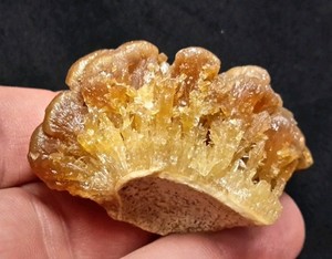 2" ORANGE ARAGONITE STALACTITE from Peru PHOSPHORESCENT