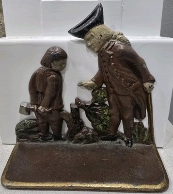 George Washington Cuts Down Cherry Tree Cast Iron Door Stopper
