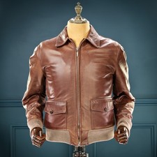 Giacca pelle bufalo aviatore bomber volo italiano Stewart vintage anni 90 "M"
