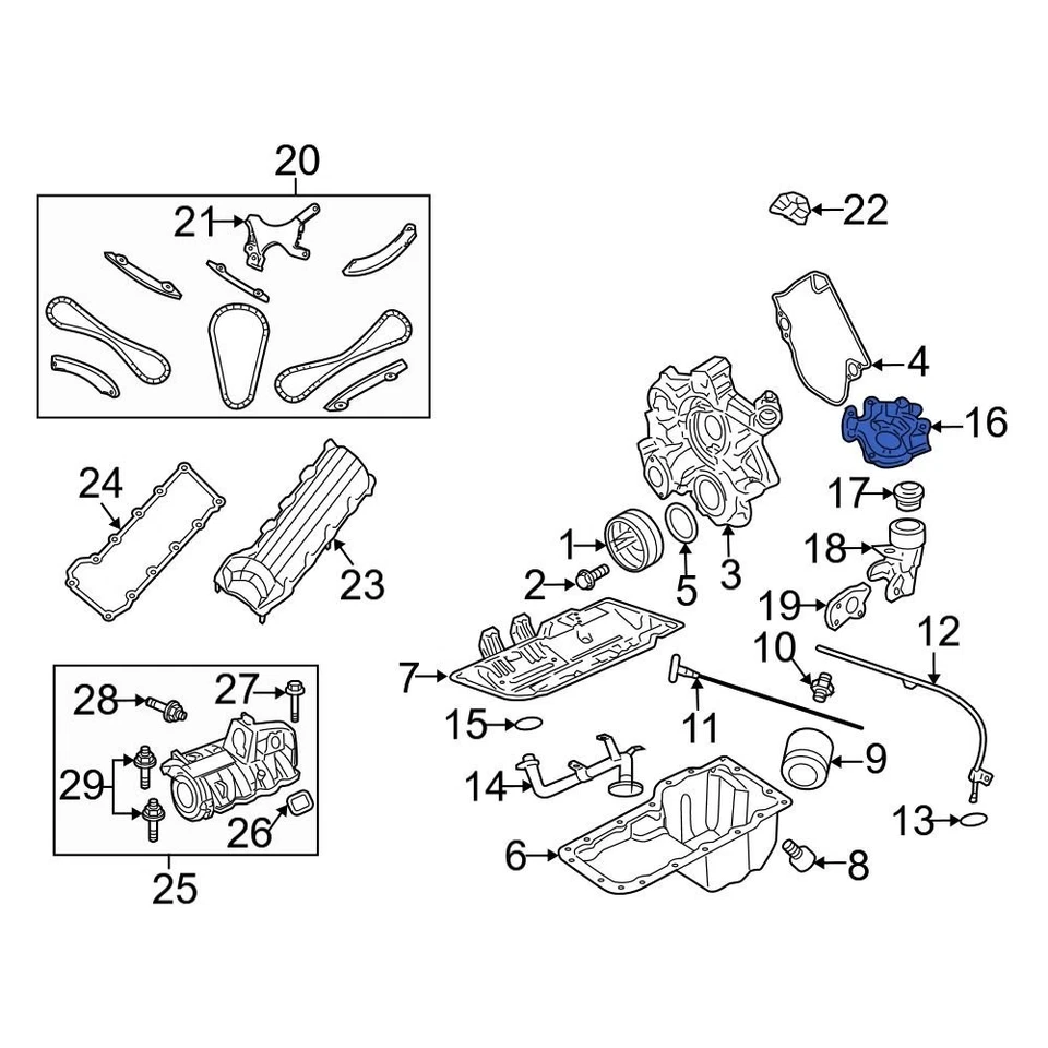 For Jeep Grand Cherokee 1999-2010 Jeep 53020827AC Engine Oil Pump Foto 3 de 4