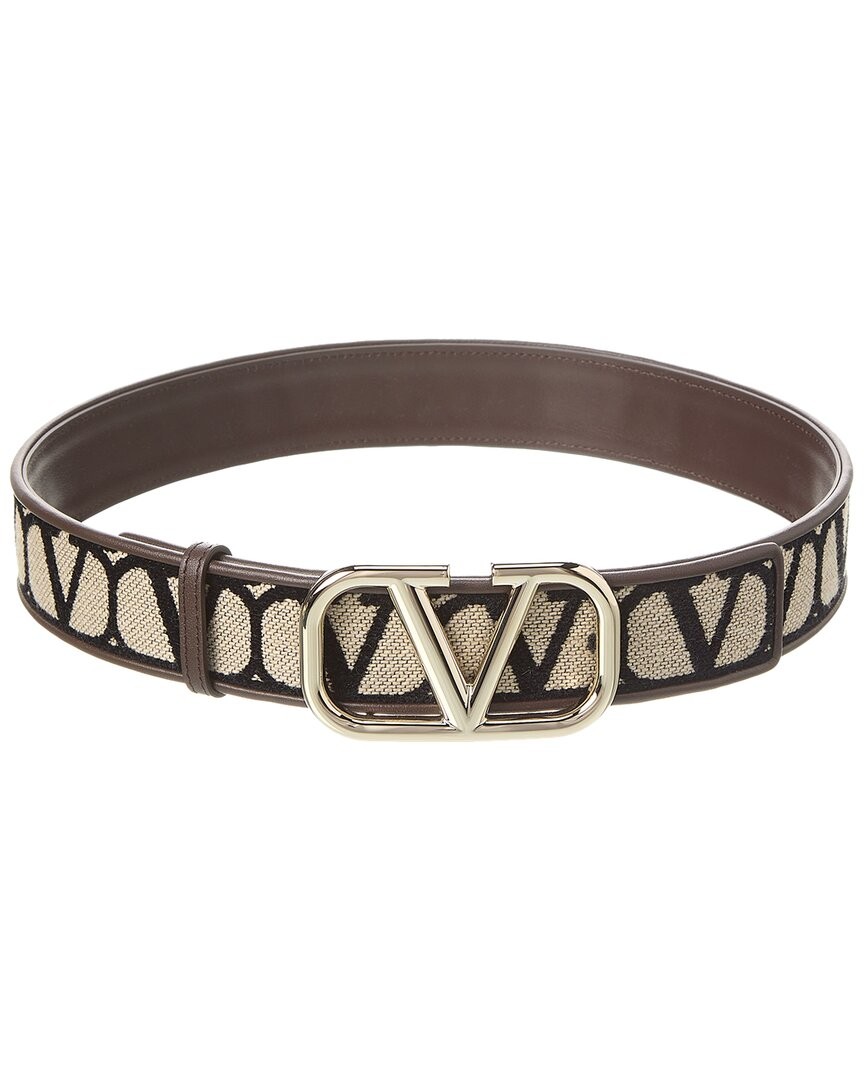 Valentino Vlogo 40Mm Toile Iconographe Canvas - Leather Belt Womens Brown 70 62890₽