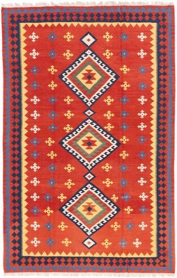 Kelim Kashkouli Teppich 200x312 cm handgewebt Wolle Persien Unikat Neu
