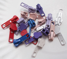 20 pc 5 SLIDER LOT Nylon Mixed Colors YKK KCC Zipper Pulls NEW .35