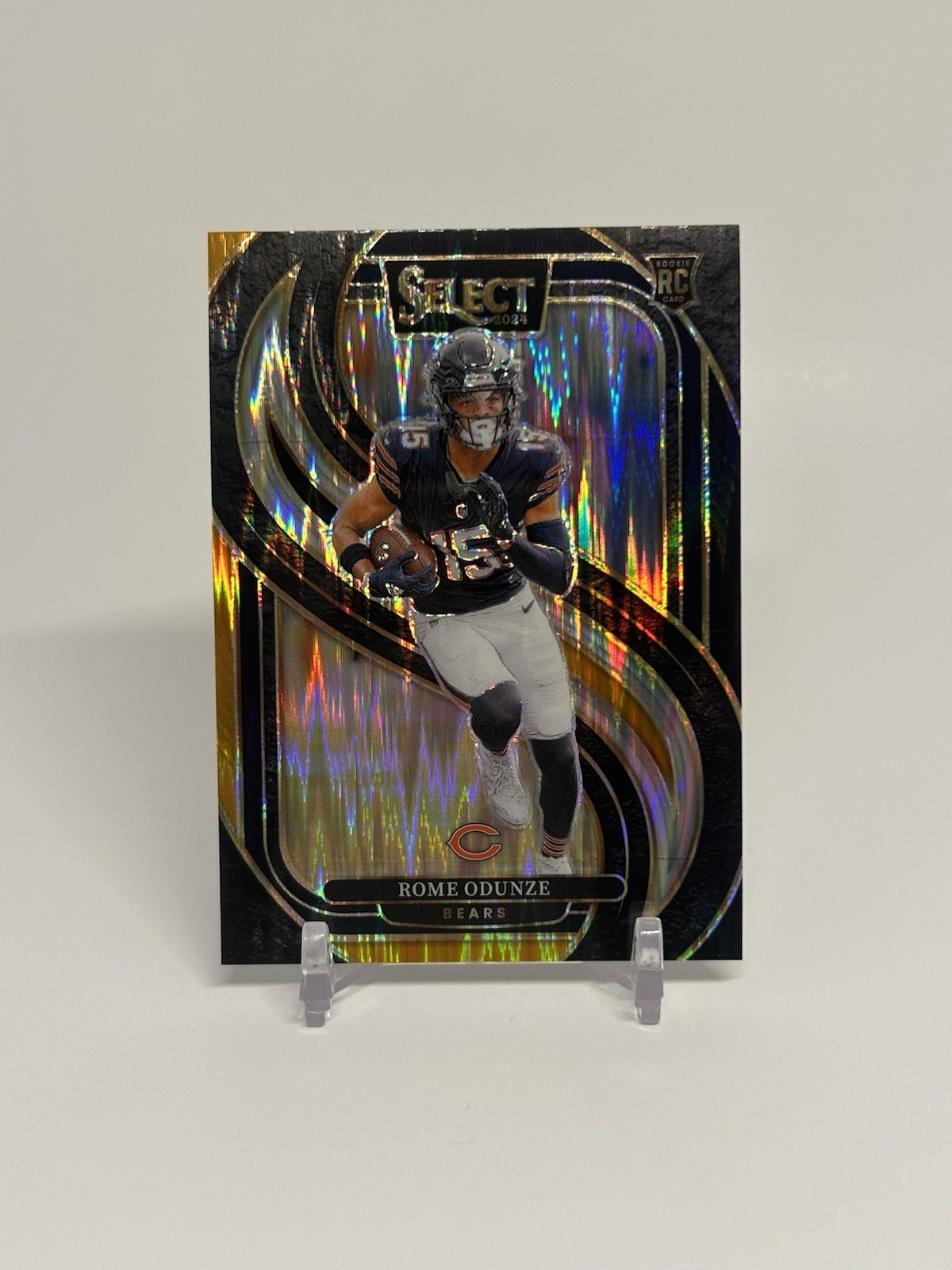 Rome Odunze 2024 Panini Select -Premier Level #136 Black & Gold Shock Prizm (RC)