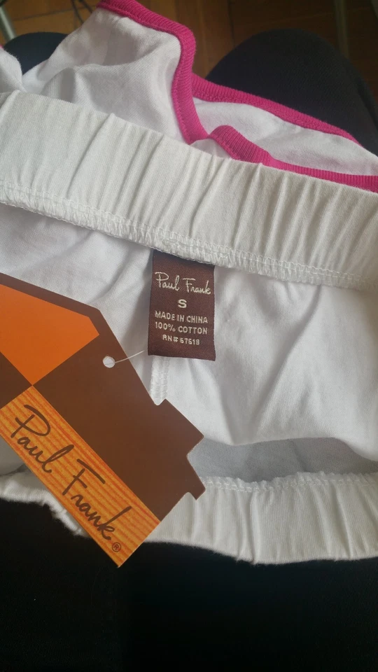 NWT Paul Frank PJ Pajama Sports Shorts Cotton Pink white S 0 2 4 Junior Women - Image 4 of 4