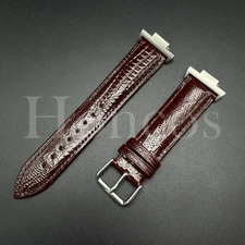 Brown Genuine Leather Lizard Watch Band Strap Fits for Tissot PRX Adapter Buckle