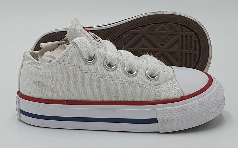 Converse All Chuck Taylor Low Kids Trainers Ox White/Red UK4/US4/E20 | eBay