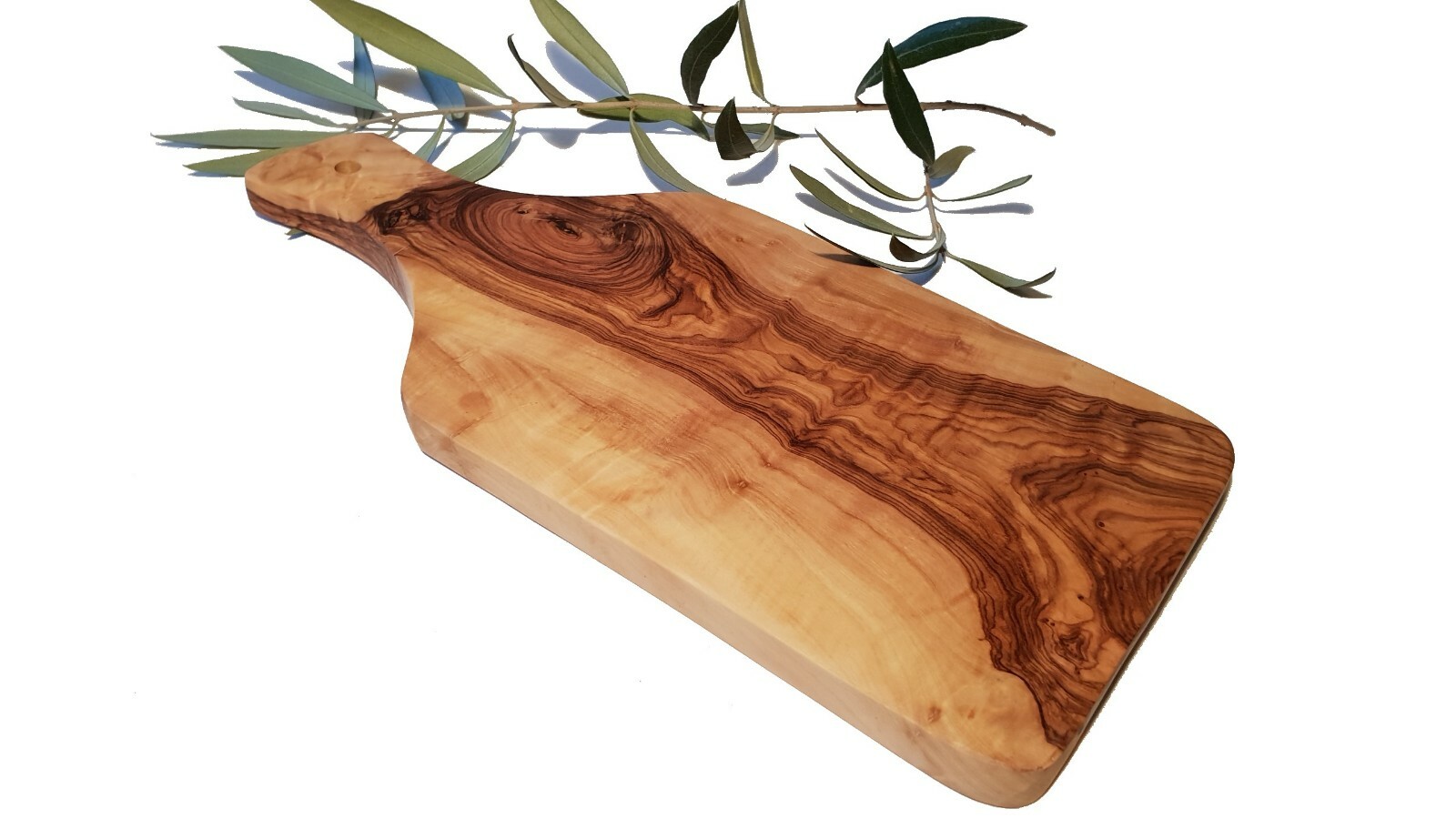 Planche à persil en bois d'olivier massif ref 249, planche de découpe artisanale haut de gamme