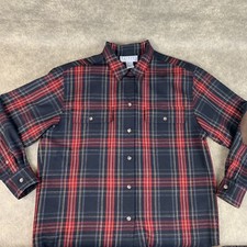 Vtg Talbots Made in USA 100% Pure Wool, Western Style Lumberjack Plaid Shirt M