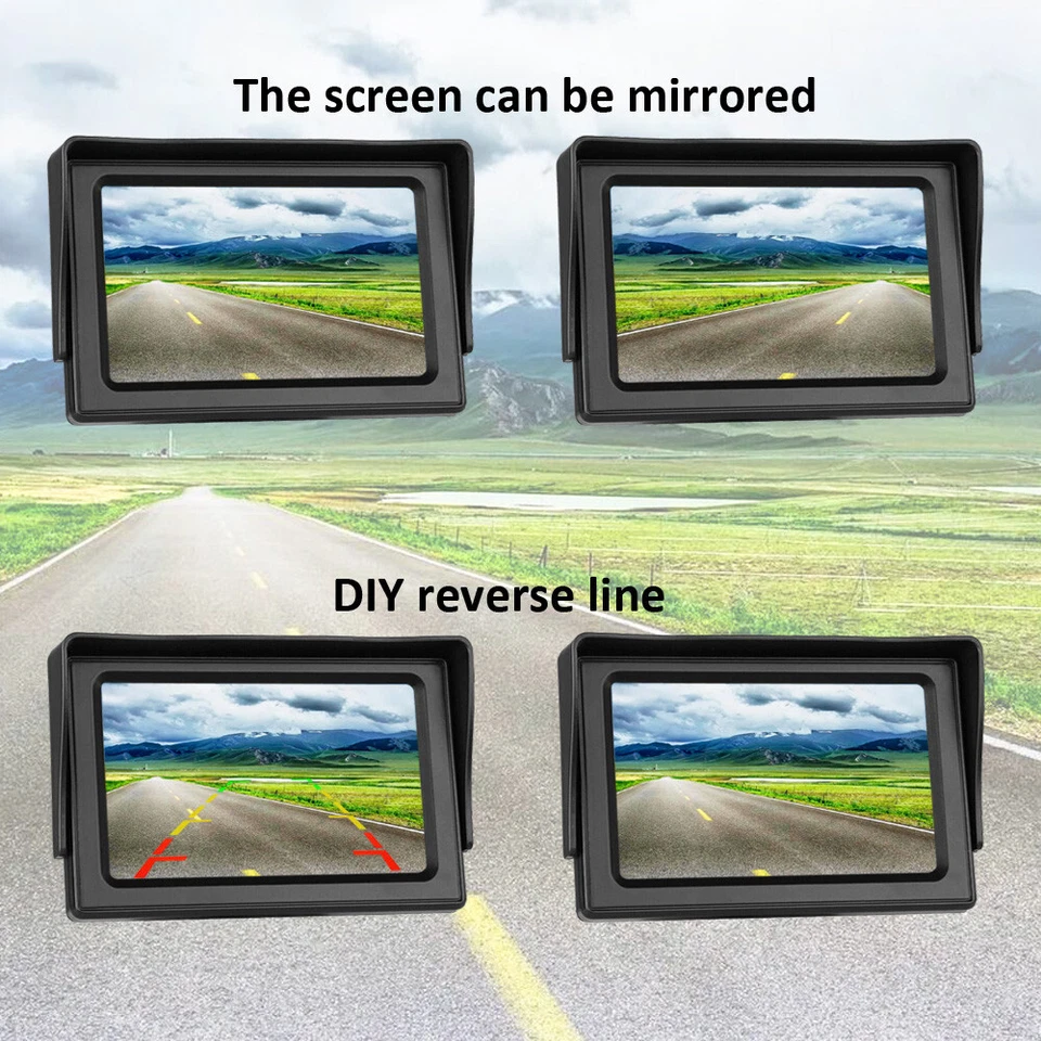 AHD Reverse Camera Waterproof Night Visin Rear View Camera w/ 5" Car LCD Monitor - Image 3 of 4