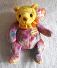 TY 2001 TEDDY BEAR November Birthday Beanie Baby; Topaz Nose, 9th Tush Tag, MWMT