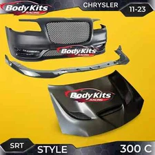 Fits 11-14 Chrysler 300 Front Bumper Cover Conversion Replacement BodyKit Hood