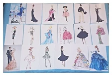 Robert Best Barbie Fashionista Vintage Style Girls Room Wall Art Prints