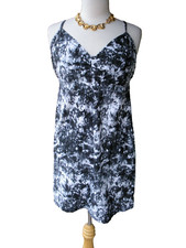 98 ATHLETA Black White Racer Sun Dress Athleisure Normcore Indie BRA CUPS XL