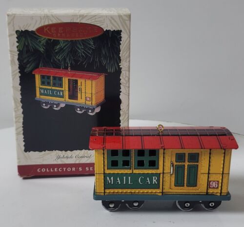 1996 Hallmark Collector's Series Keepsake Ornament #3 ~Yuletide Central Mail Car - Picture 1 of 10
