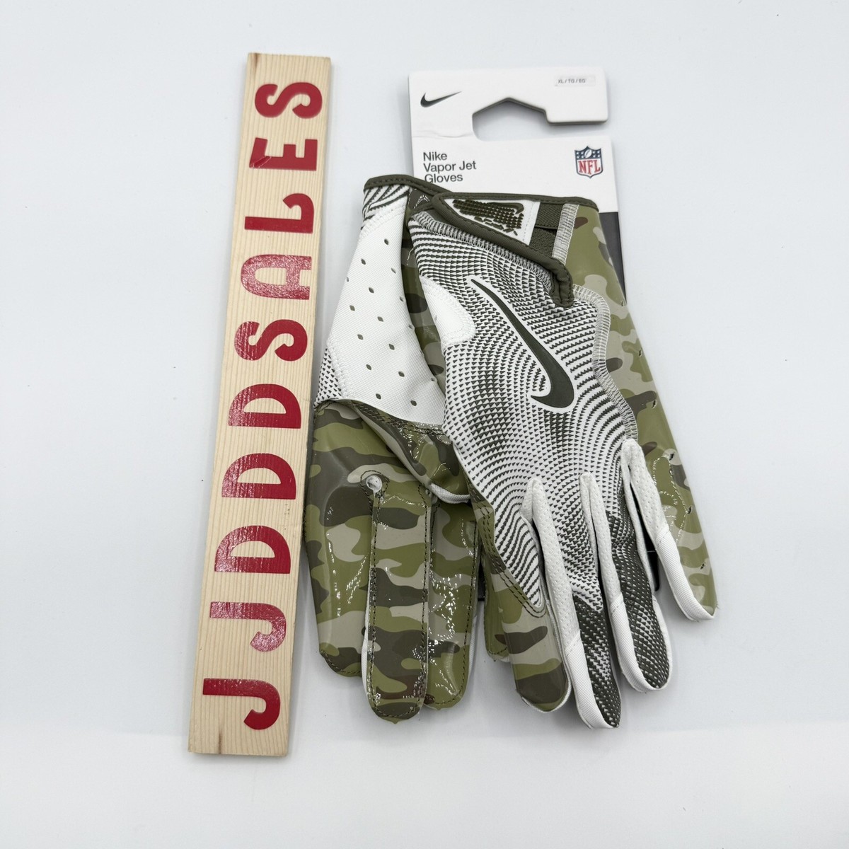 Nike Vapor Jet Football Gloves White Camo NFL Issued RARE