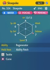Pokemon Scarlet and Violet 6iv Shiny Max EV Slowpoke