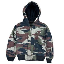 Walls Blizzard Pruf Jacket Youth Small Hunting Camo Duck Canvas Hooded Insulated